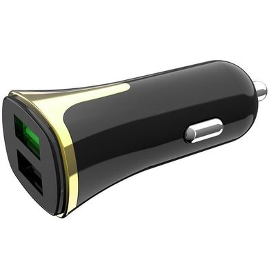 АЗУ 2USB Hoco Z31 QC3.0 Black/Gold + USB Cable Type-C (3.4A) фото