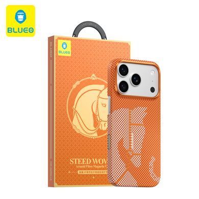 Чохол Blueo Steed Woven Aramid Fiber Magnetic Case for iPhone 17 Pro Max Orange фото