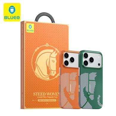 Чохол Blueo Steed Woven Aramid Fiber Magnetic Case for iPhone 17 Pro Max Orange фото