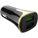 Автомобільний зарядний пристрій Hoco Z31 2 порту USB швидка зарядка 3.4A АЗП чорне Black / Gold + USB кабель Type-C