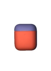 Силиконовый чехол для Airpods 1/2 оранжевый+фиолетовый ARM тонкий Nectarine + Violet фото