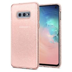 Чехол силиконовый Spigen Original Liquid Crystal Glitter для Samsung Galaxy S10e прозрачный Rose Quartz Clear фото