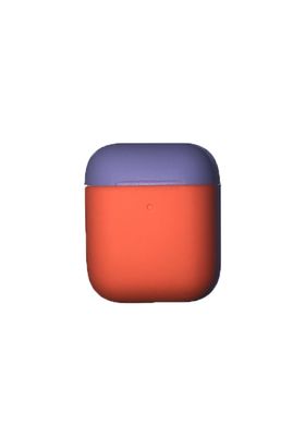 Силіконовий чохол для Airpods 1/2 помаранчевий + фіолетовий ARM тонкий Nectarine + Violet фото