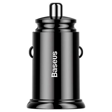Автомобільний зарядний пристрій Baseus Circular Plastic 2 порту USB швидка зарядка 5A АЗП чорне (CCALL-YD01) Black фото