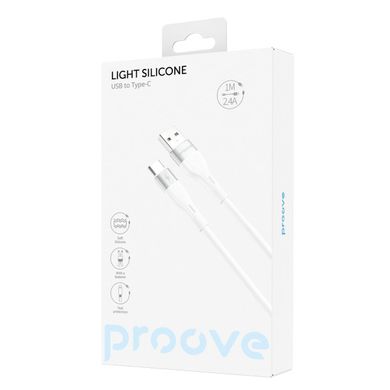 Кабель Proove Light Silicone Type-C 2.4A (1m) White фото