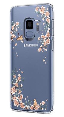 Чехол силиконовый Spigen Original Liquid Crystal Blossom Nature для Samsung Galaxy S9 прозрачный Clear фото