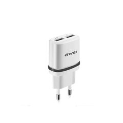Мережевий зарядний пристрій AWEI C-930 (Y644271-098) 2 порту USB швидка зарядка 2.1A СЗУ чорне Black фото