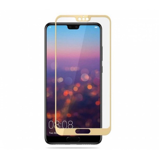 Защитное стекло с рамкой для Huawei P20 (gold) фото