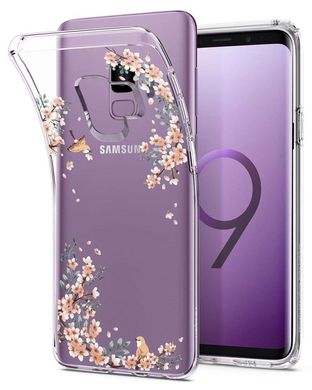 Чохол силіконовий Spigen Original Liquid Crystal Blossom Nature для Samsung Galaxy S9 прозорий Clear фото