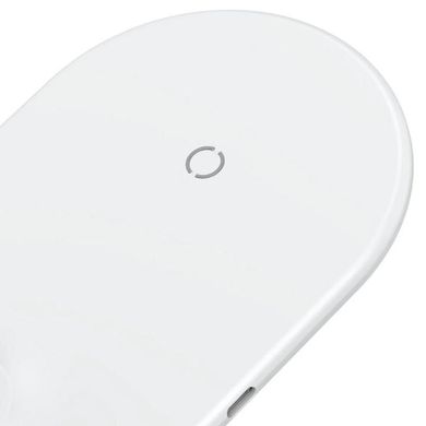 Бездротове зарядний пристрій Baseus Smart 2in1 (WX2IN1P20-02) 1.0A Wireless Charger БЗУ біле White (Phone + Watch) фото
