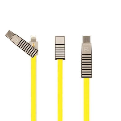 Кабель Lightning/MicroUSB/Type-C to USB Remax RC-072th 3in1 1 метр желтый Yellow фото