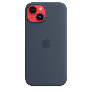Чохол Silicone Case with Magsafe для iPhone 14 Storm Blue AAA фото