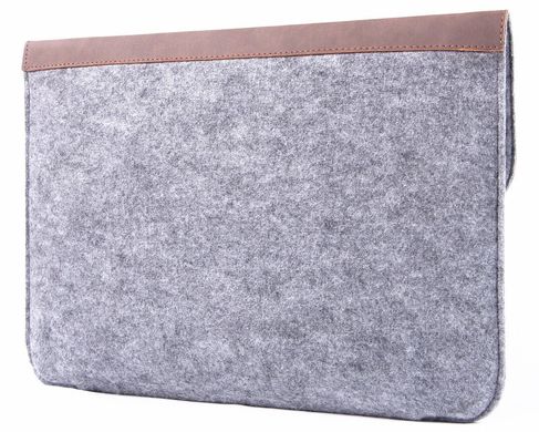Фетровый чехол-конверт Gmakin для Macbook New Air 13 (2018-2020) серый+коричневый (GM46-13New) Gray+Brown фото