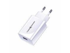Мережевий зарядний пристрій Usams US-CC083 T22 1 порт USB швидка зарядка 3.0A СЗУ біле White фото