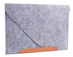 Фетровый чехол-конверт Gmakin для Macbook Air 13 (2012-2017) / Pro Retina 13 (2012-2015) серый (GM10) Gray фото