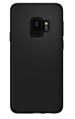 Чехол противоударный Spigen Original Liquid Crystal для Samsung Galaxy S9 черный ТПУ+стекло Matte Black фото