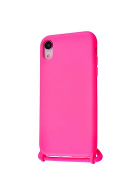Чохол силіконовий ARM на шнурку для iPhone Xr рожевий Bright Pink фото