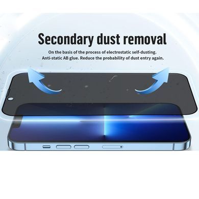 Захисне 2.5D скло Blueo Full Cover Anti-Peep Matte для Apple iPhone 14 Pro Black фото
