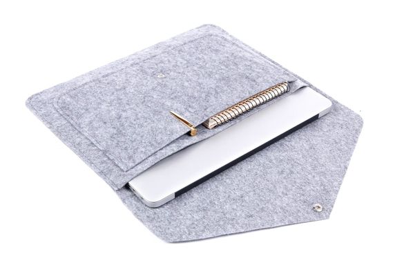 Фетровий чохол-конверт Gmakin для Macbook Air 13 (2018-2020) / MacBook Pro 13 (2016-2019) сірий (GM07-13New) Gray фото