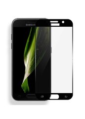 Защитное стекло для Samsung A5 (2017) CAA 2D с проклейкой по рамке черная рамка Black фото