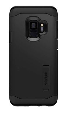 Чохол протиударний Spigen Original Slim Armor з підставкою для Samsung Galaxy S9 чорний ТПУ + пластик Black фото