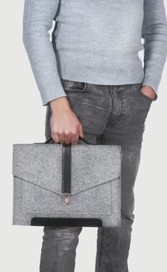 Фетровый чехол-сумка Gmakin для MacBook Air/Pro 13.3 серый с ручками (GS11) Gray фото