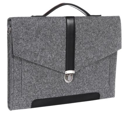 Фетровый чехол-сумка Gmakin для MacBook Air/Pro 13.3 серый с ручками (GS11) Gray фото