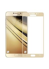 Защитное стекло для Samsung A5 (2017) CAA 2D с проклейкой по рамке золотистая рамка Gold фото