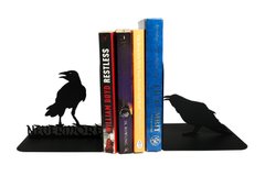 Тримач для книг металевий MetalHomeLab Ворон Nevermore чорний Black фото
