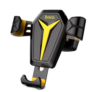 Автомобільний тримач для телефону Hoco CA22 чорний + жовтий Black / Yellow фото