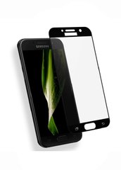 Захисне скло для Samsung A7 (2017) CAA 2D з проклеюванням по всьому склу чорна рамка Black фото
