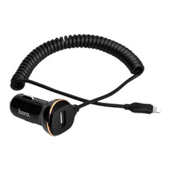 Автомобільний зарядний пристрій Hoco Z14 1 порт USB швидка зарядка 3.4А АЗП чорне Black фото