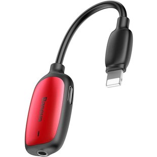 Перехідник Lightning to Lightning / AUX 3.5mm Jack Baseus L51 3in1 червоний Red фото