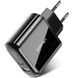 Мережевий зарядний пристрій Usams T23 LED + Type-C 1 порт USB швидка зарядка 3A СЗУ чорне Black (US-CC085), Черный