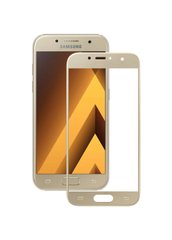 Захисне скло для Samsung J3 (2017) CAA 2D з проклеюванням по рамці золотиста рамка Gold фото