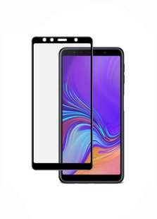 Защитное стекло с полной проклейкой для Samsung A7 2018 Black фото