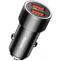 Автомобільний зарядний пристрій Baseus Small Screw (CAXLD-B01) 2 порту USB швидка зарядка 3.4A АЗП чорне Black фото