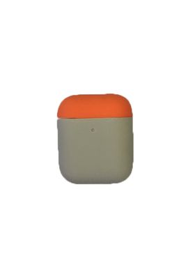 Силіконовий чохол для Airpods 1/2 сірий + оранжевий ARM тонкий Stone + Nectarine фото