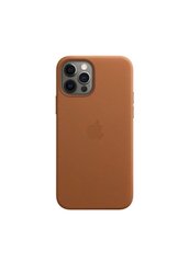 Чехол кожаный Apple Leather Case with MagSafe (MHKL3) для iPhone 12 Pro Max коричневый Saddle Brown фото