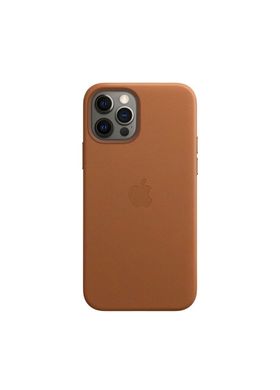 Чехол кожаный Apple Leather Case with MagSafe (MHKL3) для iPhone 12 Pro Max коричневый Saddle Brown фото