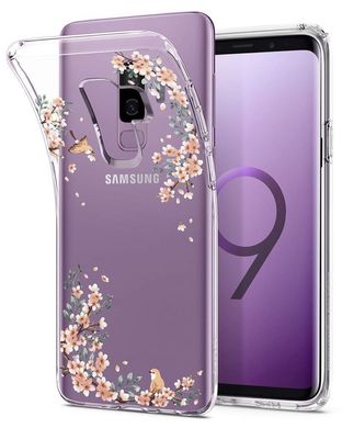 Чехол силиконовый Spigen Original Liquid Crystal Blossom Nature для Samsung Galaxy S9 Plus прозрачный Clear фото