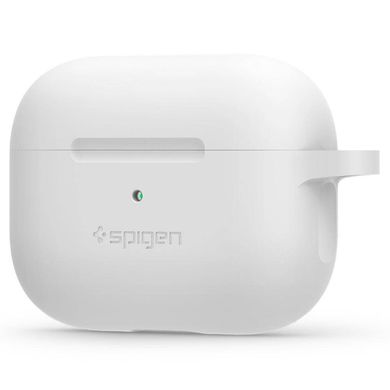 Чехол силиконовый Spigen Original Silicone Fit для Airpods Pro с карабином белый White фото