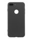 Чехол пластиковый с прорезями и вырезом для Iphone 7+ (black) фото