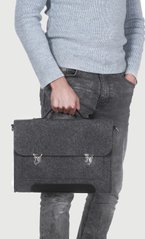 Фетровий чохол-сумка Gmakin для MacBook Air / Pro 13.3 чорний з ручками (GS14) Black фото