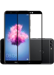 Захисне скло для Huawei P Smart CAA 2D з проклеюванням по рамці чорна рамка Black фото