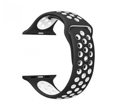 Ремінець Nike Band для Apple Watch 38/40/41mm силіконовий чорний+білий спортивний ARM Series 5 4 3 2 1 black/white фото