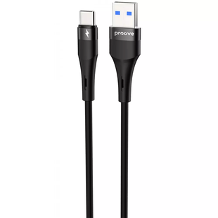 Кабель Proove Light Silicone Plus USB to Type-C 3A (1m) Black фото