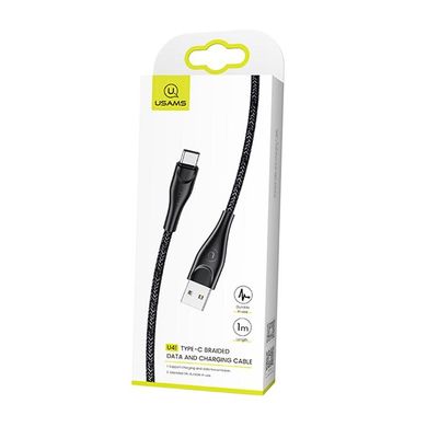 USB Cable Usams US-SJ392 Braided Data U41 Type-C Black 1m фото