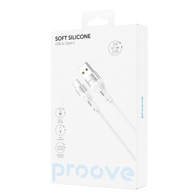 Кабель Proove Soft Silicone Type-C 2.4A (1m) White фото