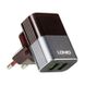 Мережевий зарядний пристрій LDNIO 2 порту USB швидка зарядка 2.4A СЗУ чорне Black / Grey + Cable MicroUSB (DL-A2206), Черно-серый